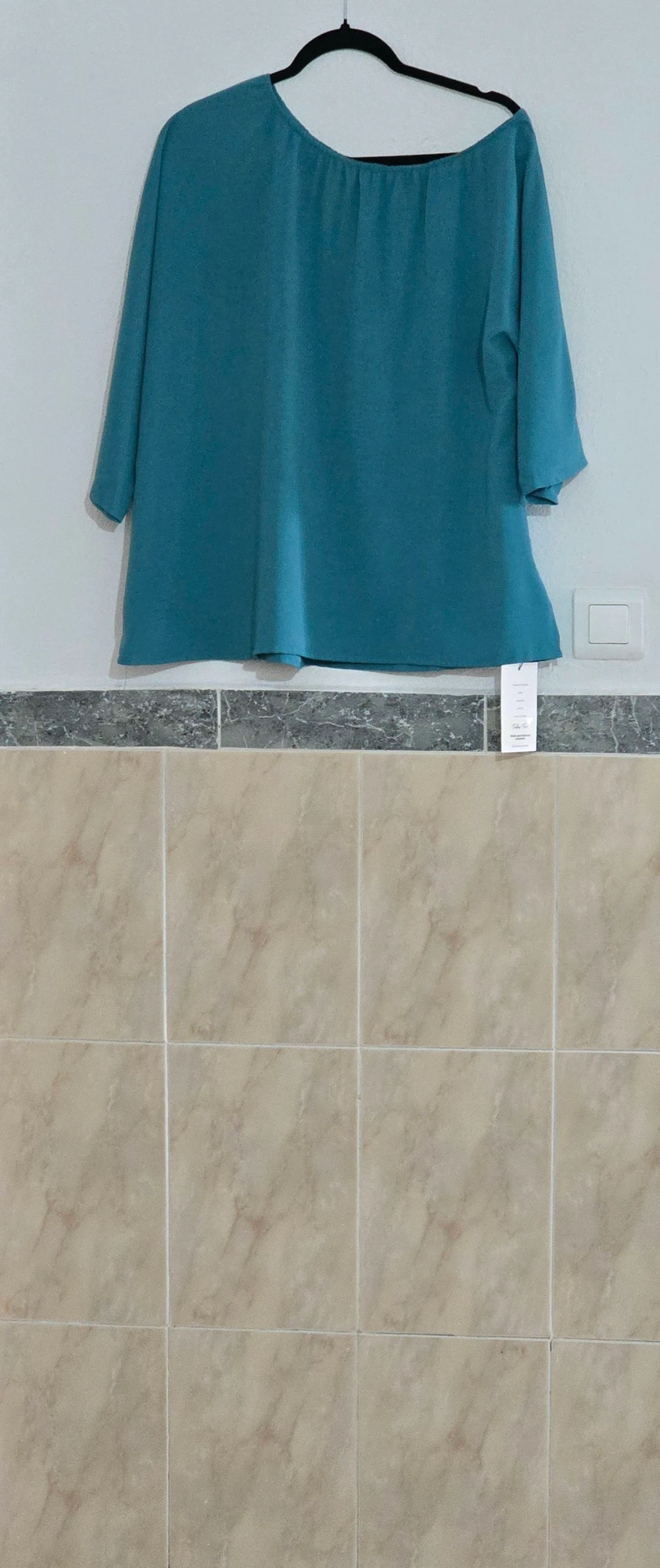 Blusa turquesa manga 3/4